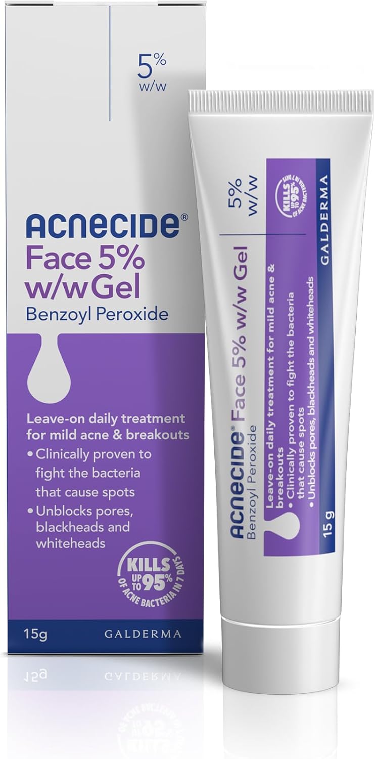 Acnecide Face Gel 5% Benzoyl Peroxide Acne Treatment 15G
