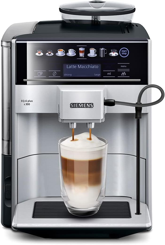 Siemens Eq6 Plus S300 Titanium Bean-To-Cup Espresso Coffee Machine With Cappuccinatore Milk System