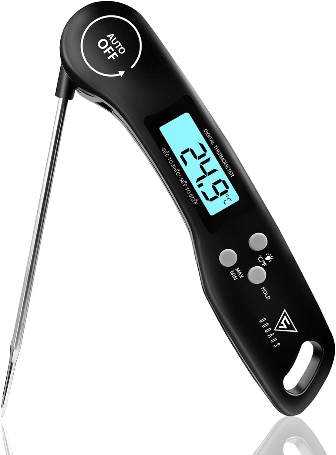 Doqaus Digital Meat Thermometer, Instant Read Food Thermometer With Backlight Lcd Screen & Foldable Probe, Model Dqcp001Ab1