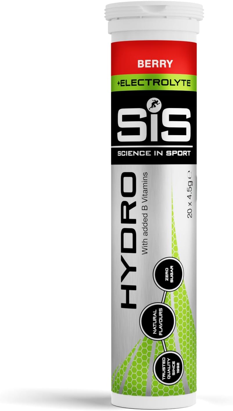 Science In Sport Hydro Hydration Tablets, Berry Flavour, 20 Effervescent Tablets, Gluten-Free & Vegan