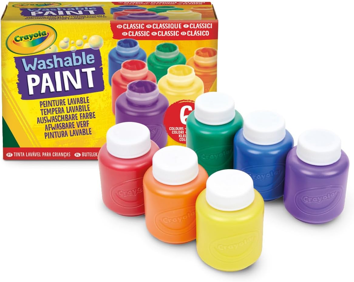 Crayola Washable Paints - 6 Pack Assorted Colours For Kids Arts & Crafts