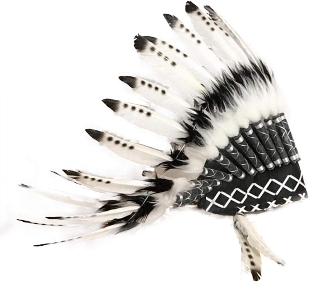 Leyeet Native American Feather Headdress Headwear For Kids And Adults