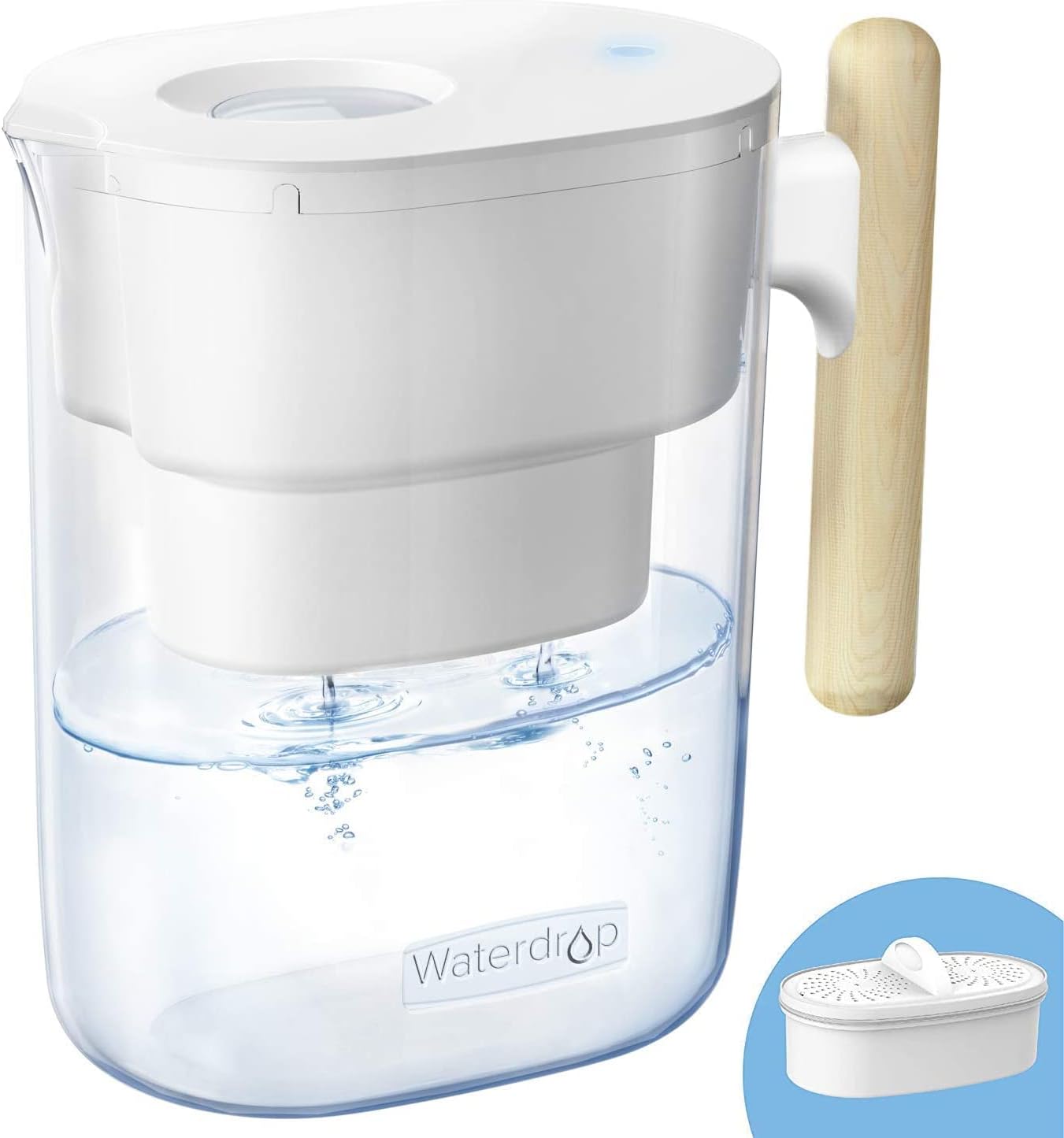 Waterdrop Chubby Water Filter Jug, 3.5L, Wd-Pt-04W, Nsf Certified, Bpa Free