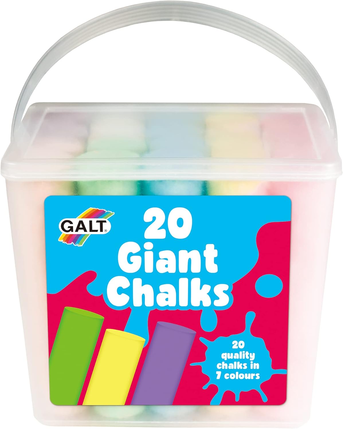 Galt 20 Giant Chalks - Extra Large Children's Chunky Pavement Chalks Set