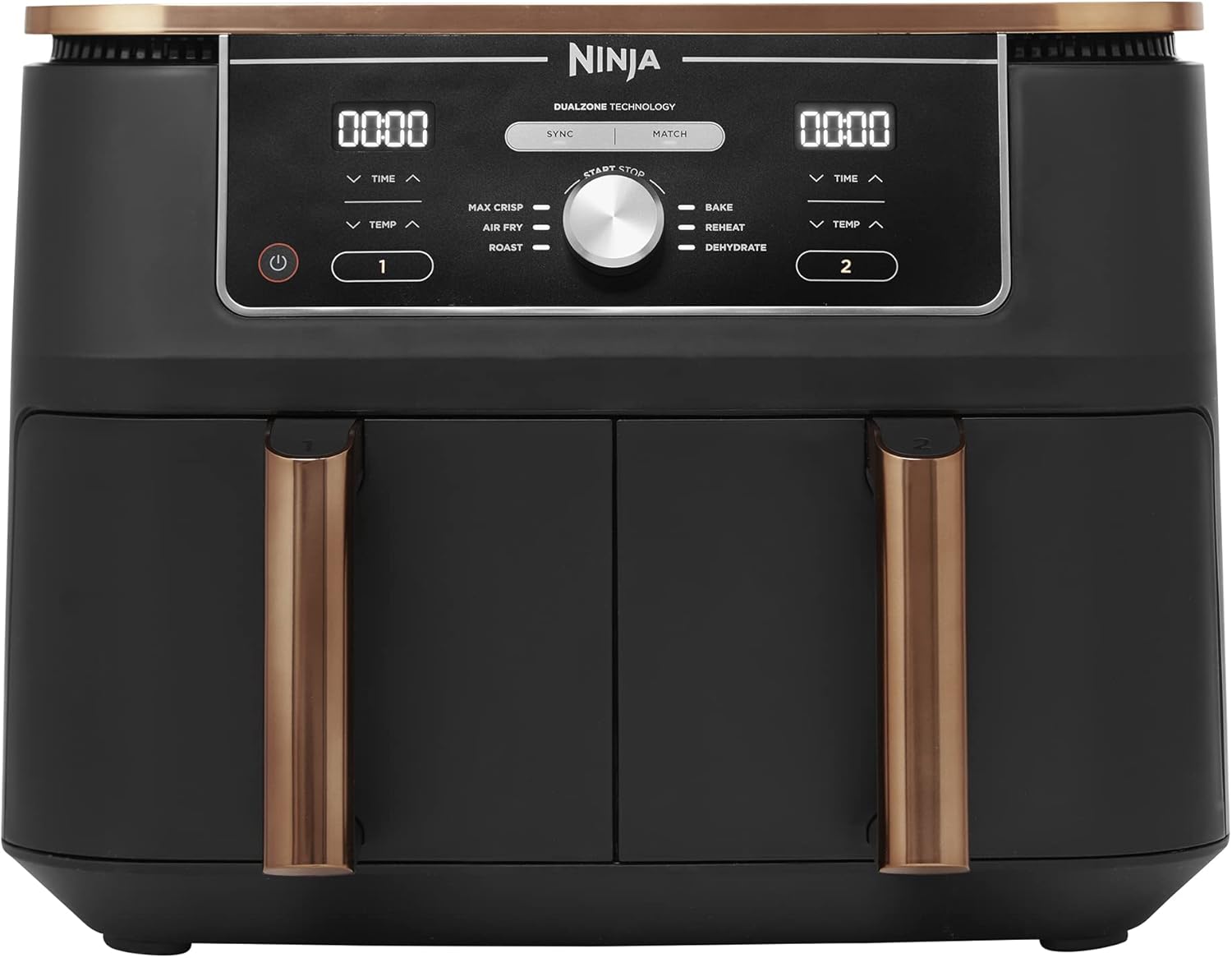 Ninja Foodi Max Dual Zone Air Fryer Af400Ukcp - 6-In-1 Copper Air Fryer With Tongs & Non-Stick Drawers