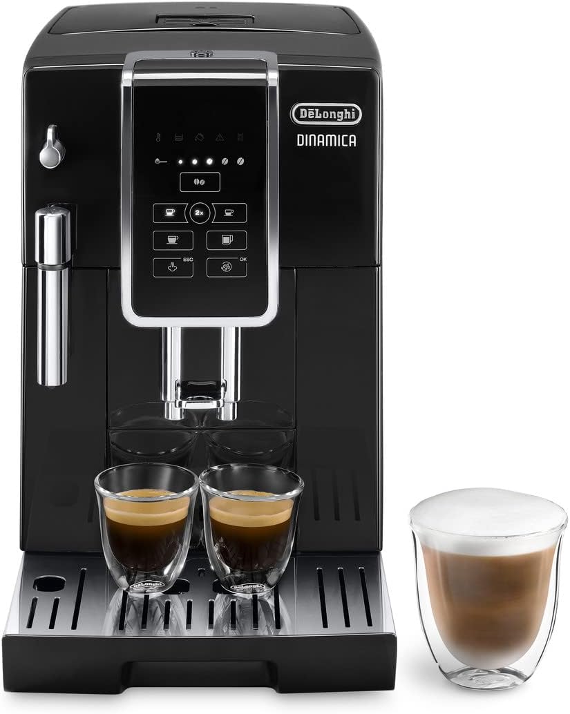 De'longhi Dinamica Ecam 350.15.B Fully Automatic Coffee Machine, Stainless Steel, Black