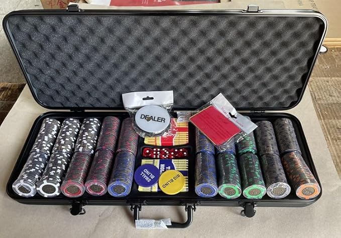 Squirrel Poker Babs500P16G-Tangiers 500 Piece Poker Set With 16G Metal Chips & Custom Case