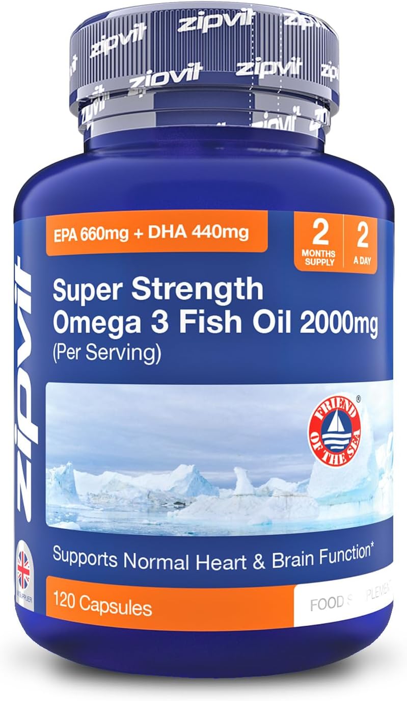Zipvit Omega 3 Fish Oil 2000Mg, Epa 660Mg Dha 440Mg Per Serving, 120 Capsules
