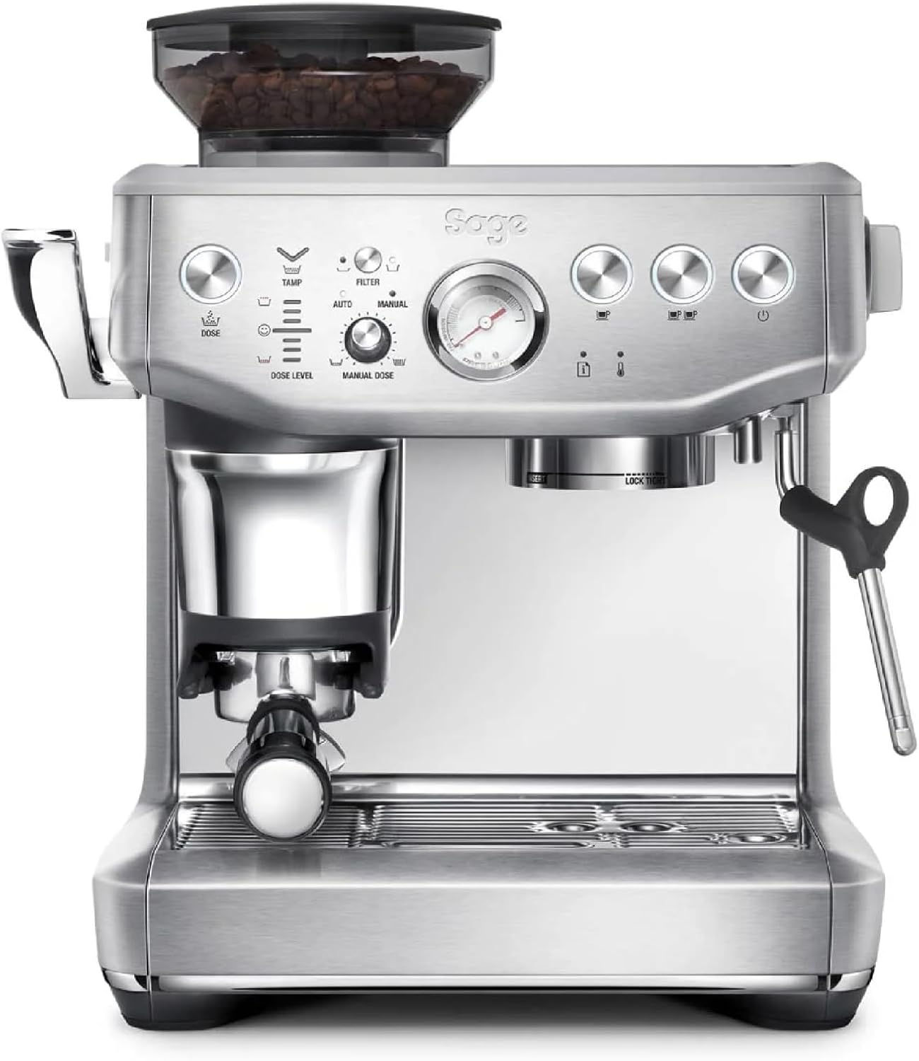 Sage Barista Express Impress Bean-To-Cup Coffee Machine With Grinder And Milk Frother, Ses876Bss4Guk1 Model