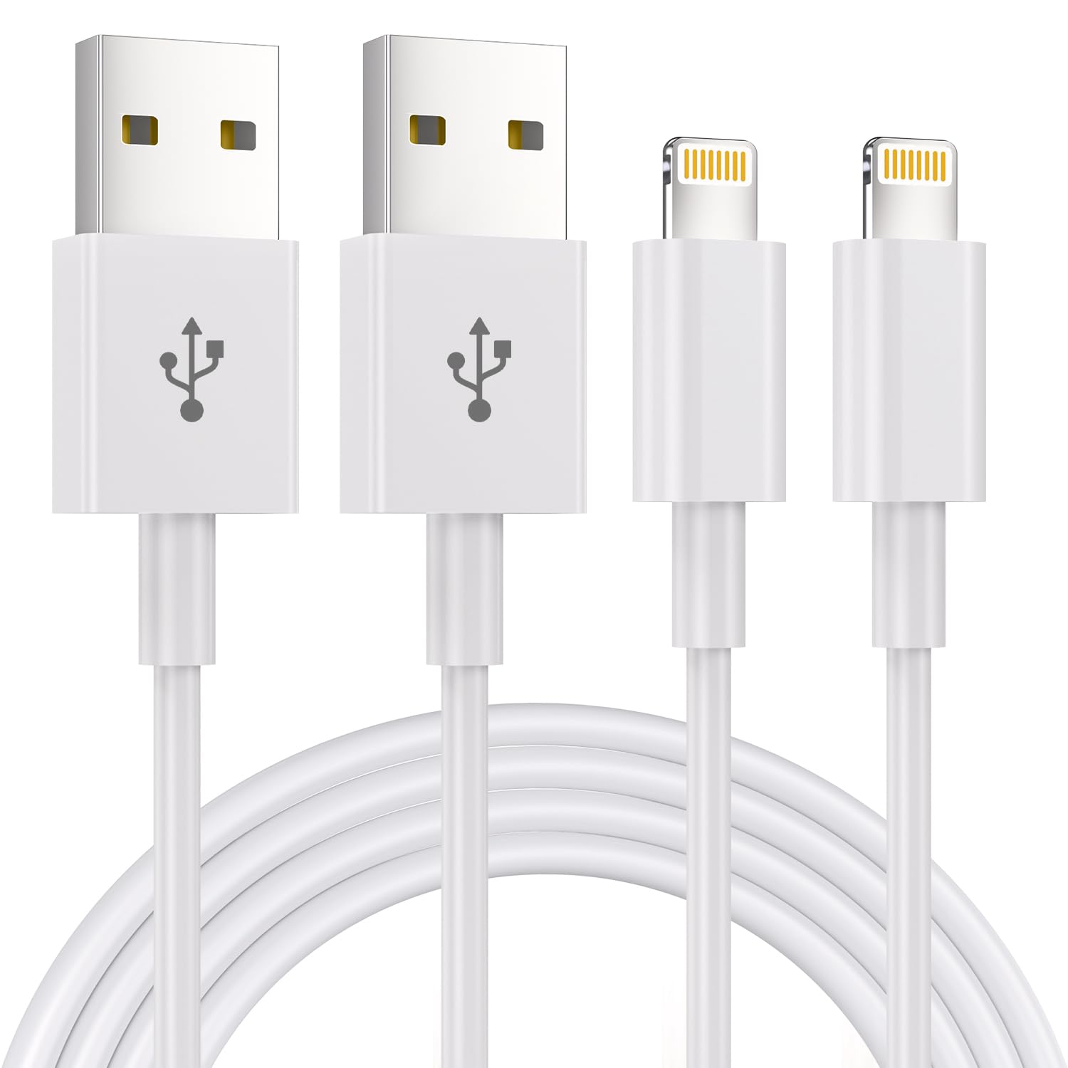 Jjcall 2Pack 1.8M Apple Mfi Certified Lightning Cable For Iphone & Ipad