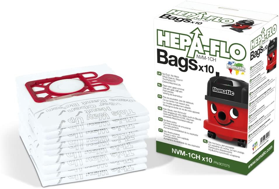 Numatic Henry Cleaner Bags - 10 Pack, White, Compatible With Henry Vacuum Cleaners