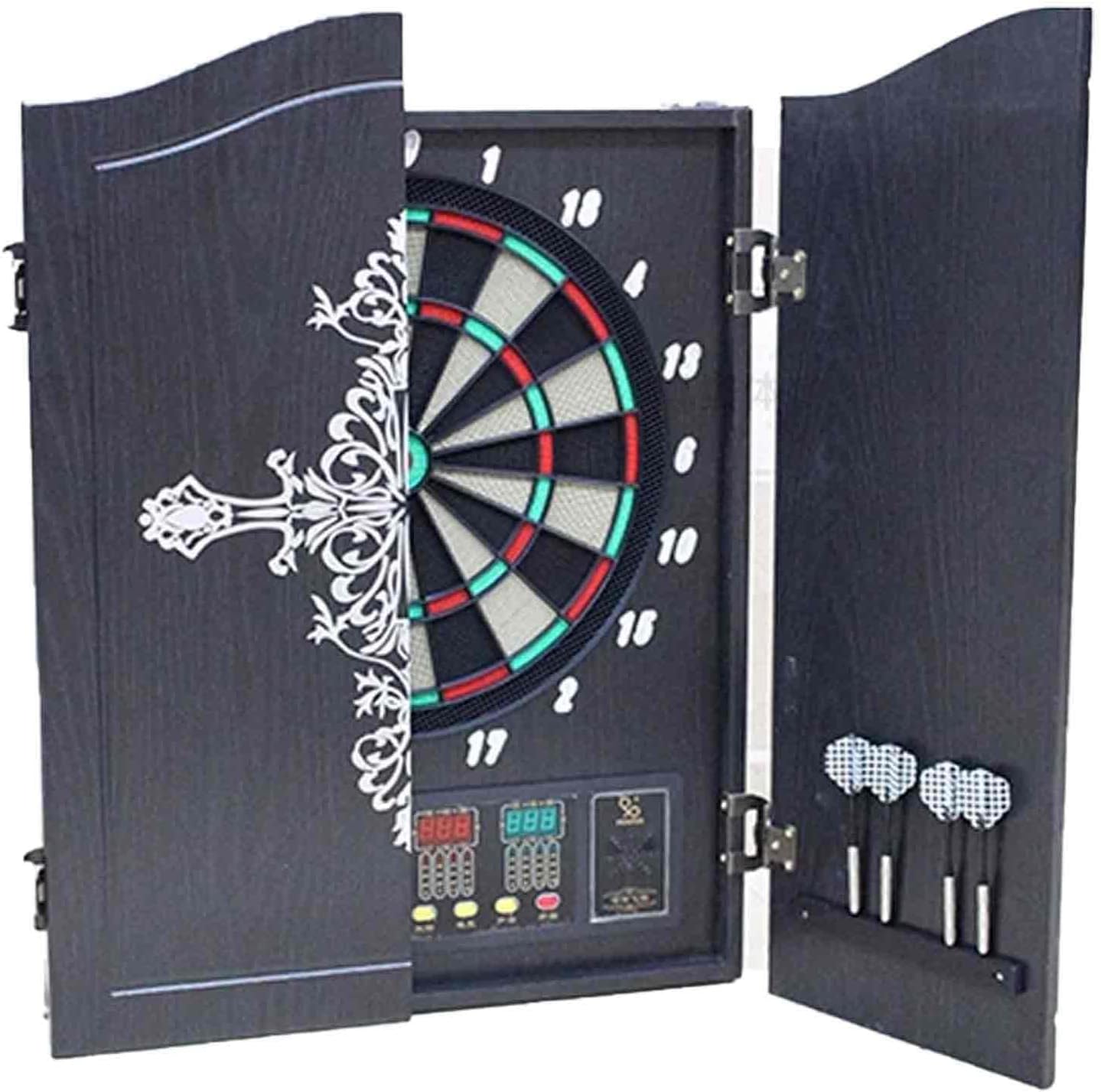 Generic Electronic Dartboard With Cabinet, 18 Inch Wooden Box, 261 Game Modes & Automatic Scoring