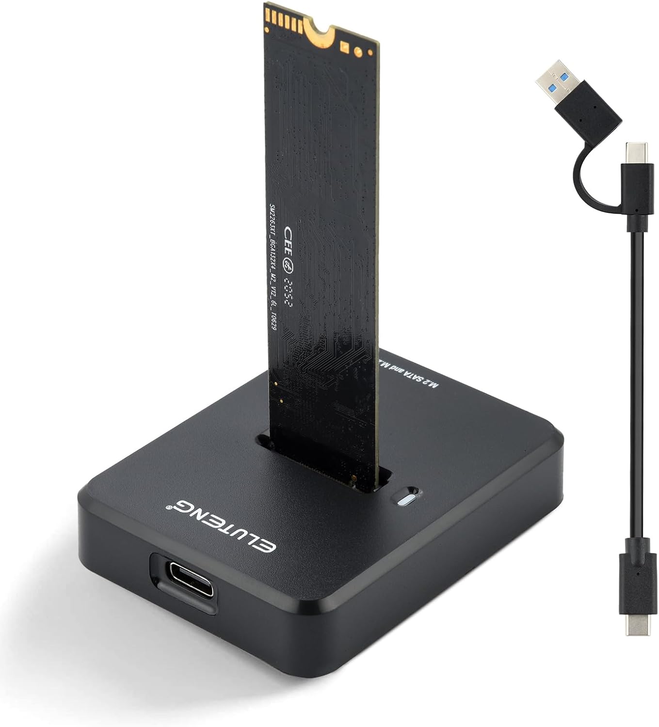 Eluteng M.2 Nvme & Sata To Usb C Docking Station Dual Protocol Adapter