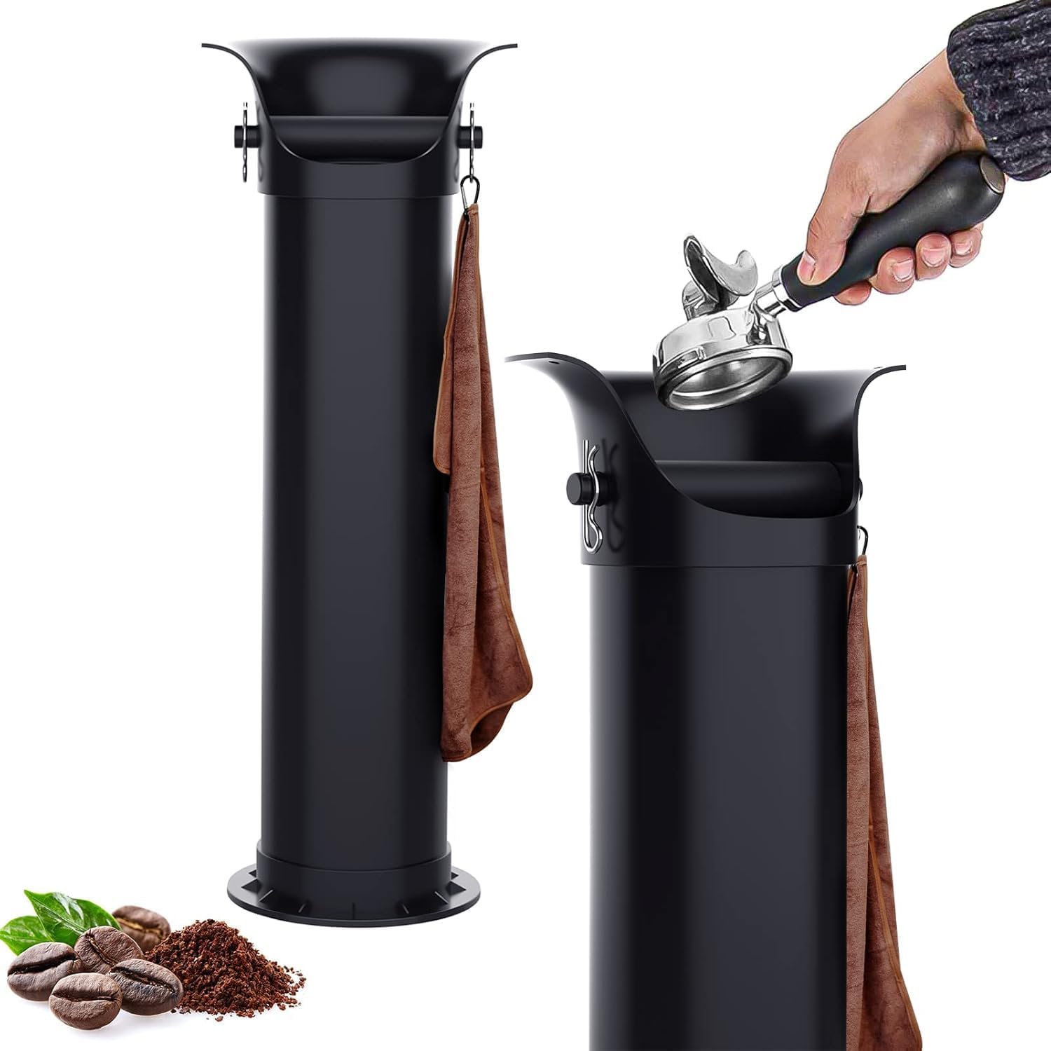 Easgiu Knock Box For Espresso Grounds, Extra Large Capacity Coffee Knock Box For Home And Commercial Use