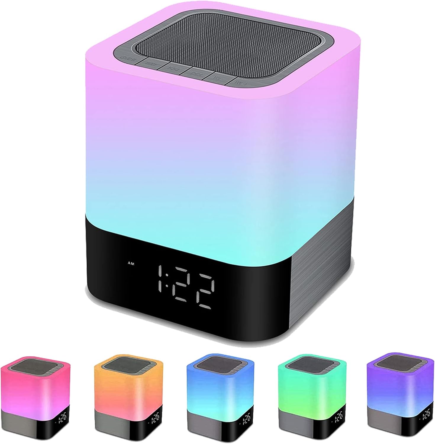 Biseoamz Bedside Lamp With Alarm Clock Bluetooth Speaker & Rgb Color Changing Light - Dy28 Plus Model