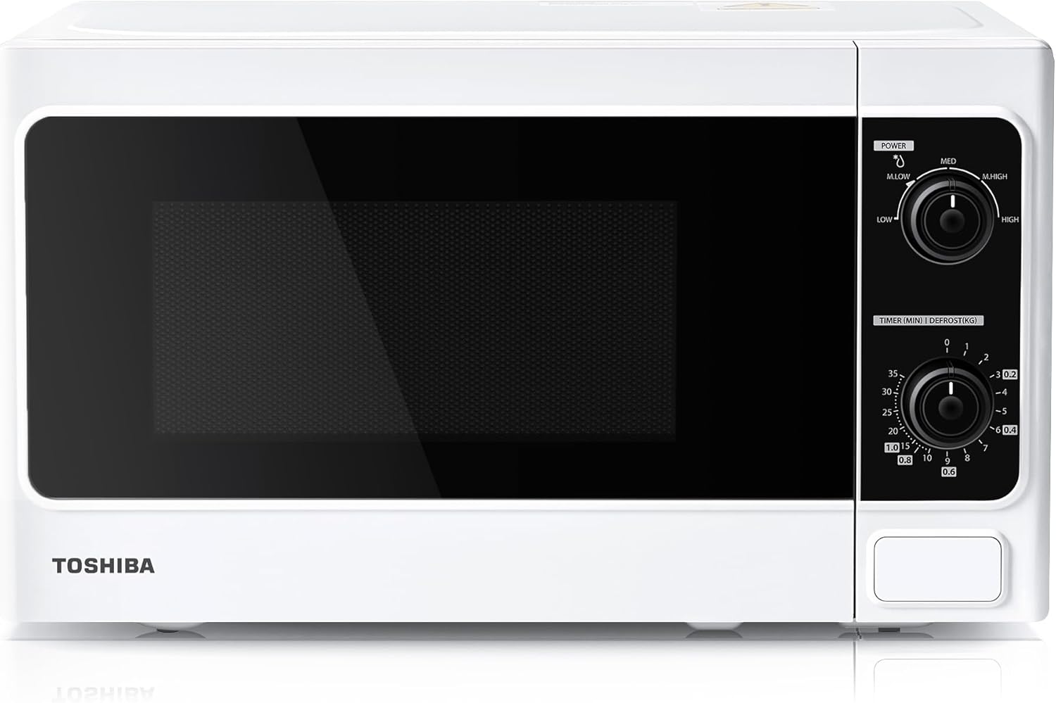 Toshiba Mm-Mm20P(Wh) 20L Compact Microwave Oven With 5 Power Levels And Defrost Function