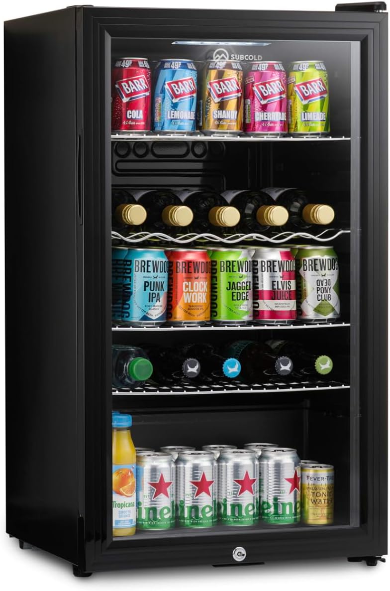 Subcold Super85 Led Under-Counter Fridge - 85L Black Drinks Cooler With Advanced Compressor Technology