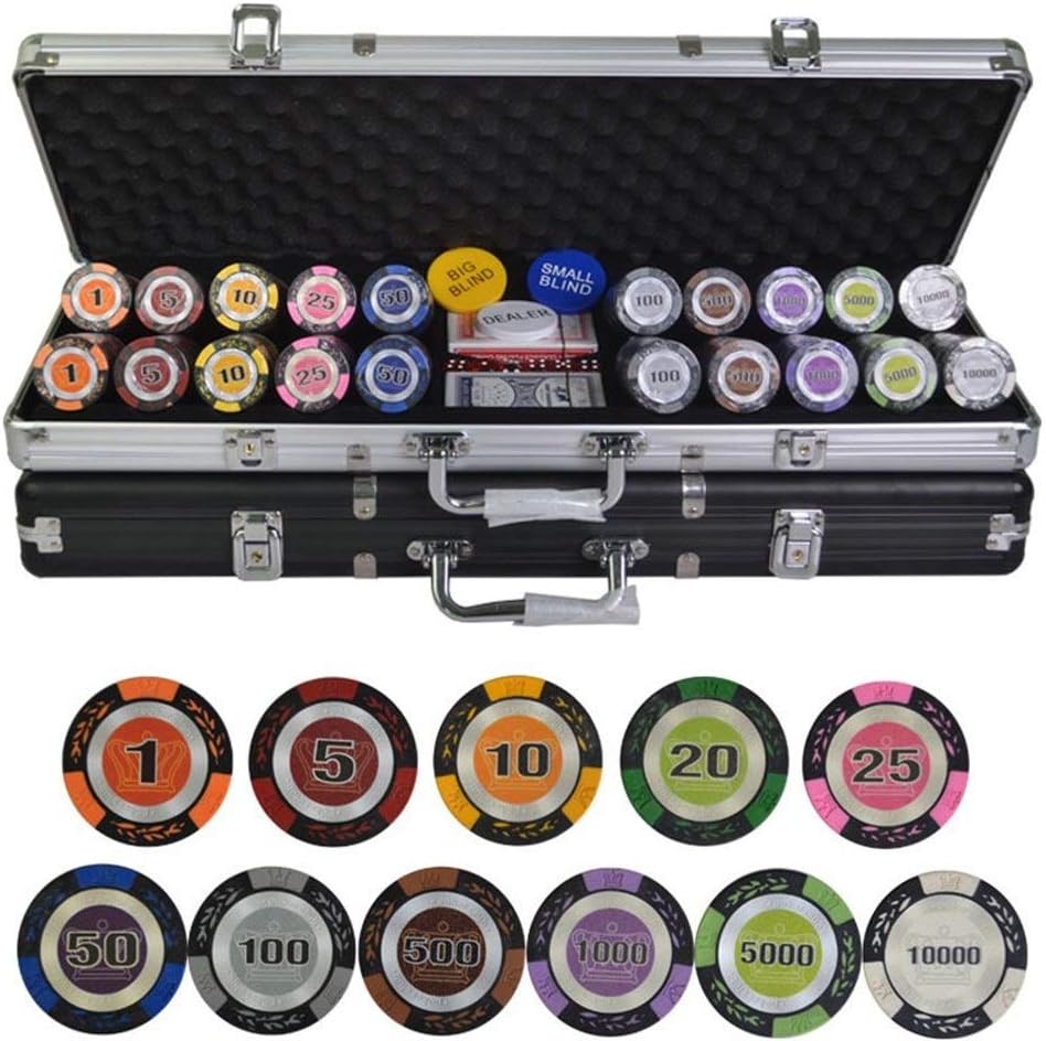 Tx Girl 500Pcs Texas Hold'em Poker Chips Set With Metal Case