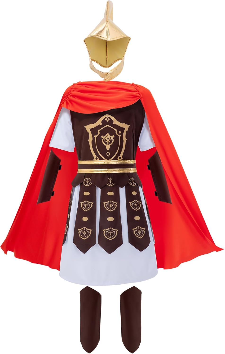 Wikitot Roman Soldier Costume For Kids - Golden Helmet & Red Cape