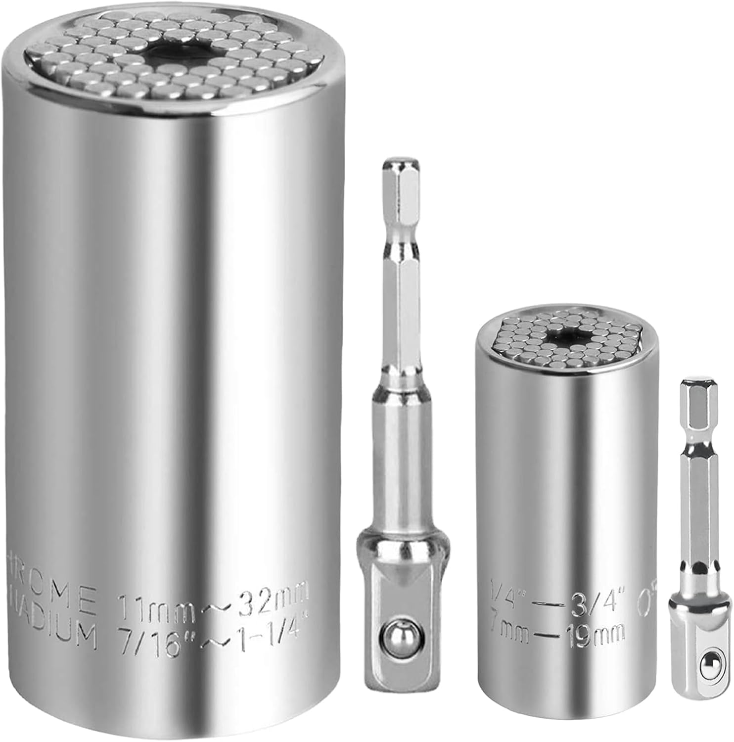 Lpluziyyds Universal Socket Set, Multi-Function Tool With Drill Adapter, 7-19Mm & 11-32Mm