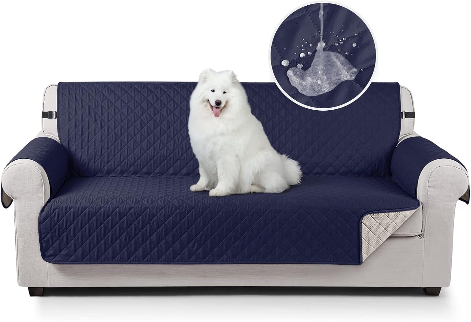Taococo Waterproof Sofa Cover 3 Seater Dark Blue Slipcover