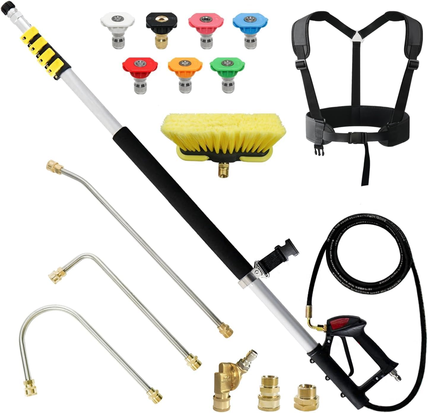 Holdonelight 24 Ft Pressure Washer Telescoping Wand With Power Washer Extension Wands & Accessories