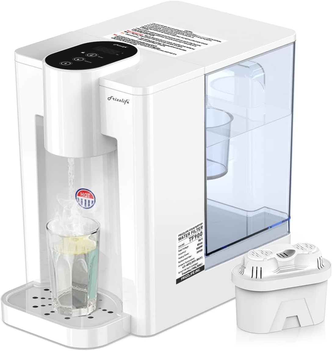 Frizzlife Tf900 Instant Hot Water Dispenser Filter, Countertop Water Filtration System