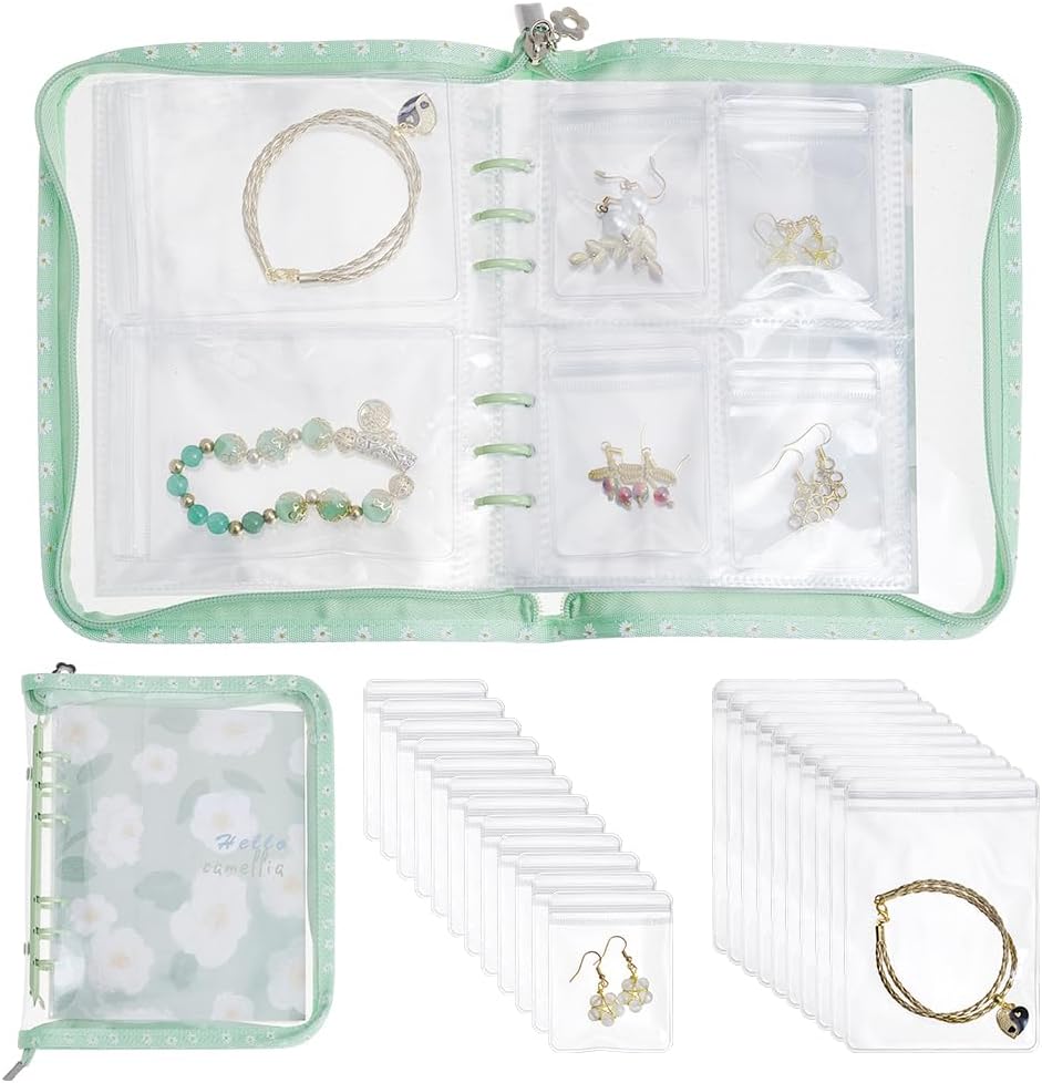 Olycraft 51Pcs Transparent Jewelry Storage Book Earring Organizer Case