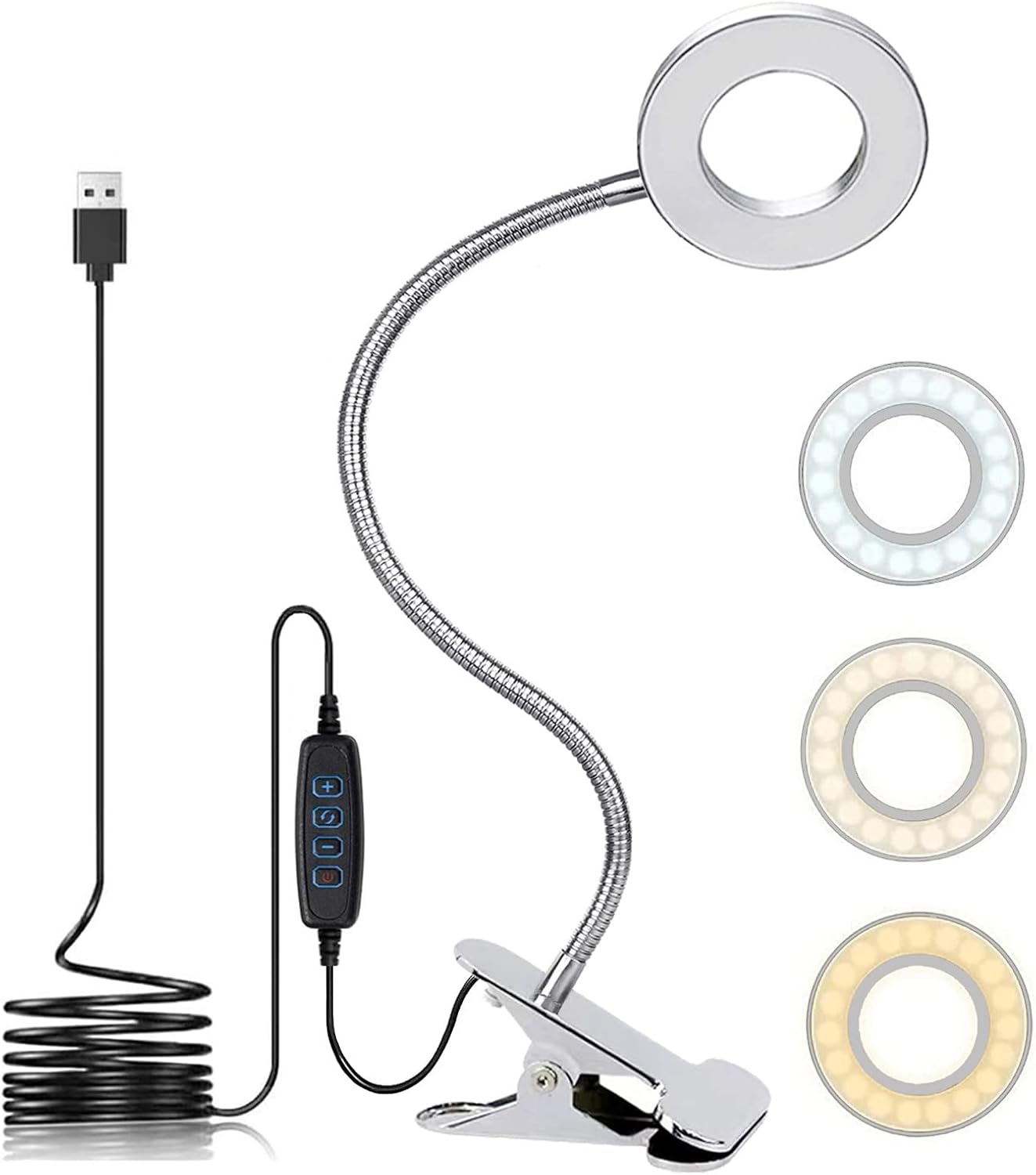 Knamky Usb Led Desk Lamp T1 Silver - 3 Lighting Modes & Adjustable Brightness Levels