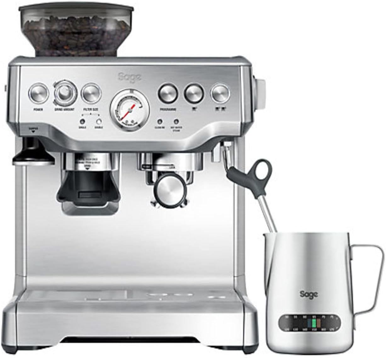 Sage Barista Express Bes875Uk Bean-To-Cup Coffee Machine With Grinder And Milk Frother