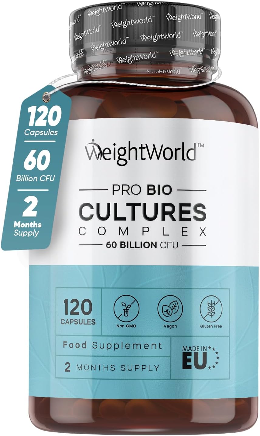 Weightworld Bio Cultures Complex Probiotics & Prebiotics - 60 Billion Cfu, 20 Strains, 120 Vegan Capsules