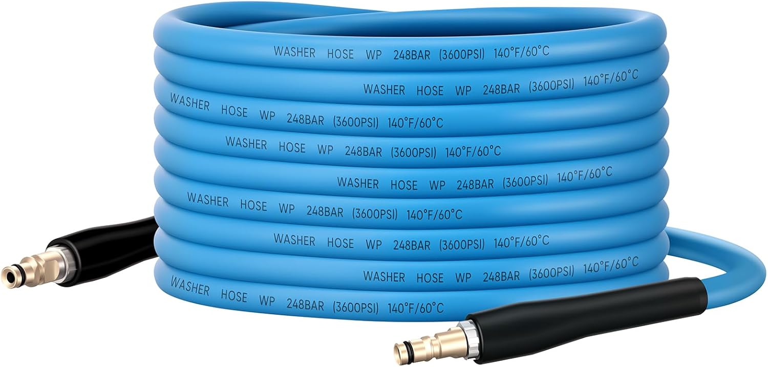 Ampvolts 10M Kink-Resistant Pressure Washer Hose For Karcher K2-K7 Series, 3600 Psi, Blue