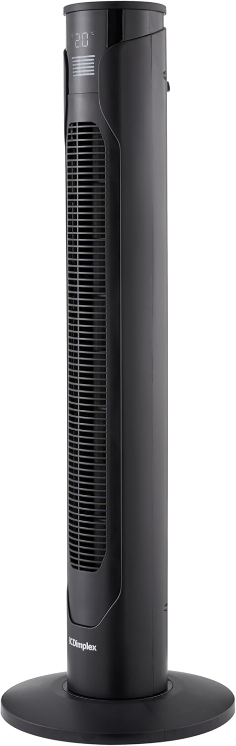 Dimplex Dxacf Tower Fan - Remote Controlled, Quiet Cooling With 3 Speeds & 65° Oscillation