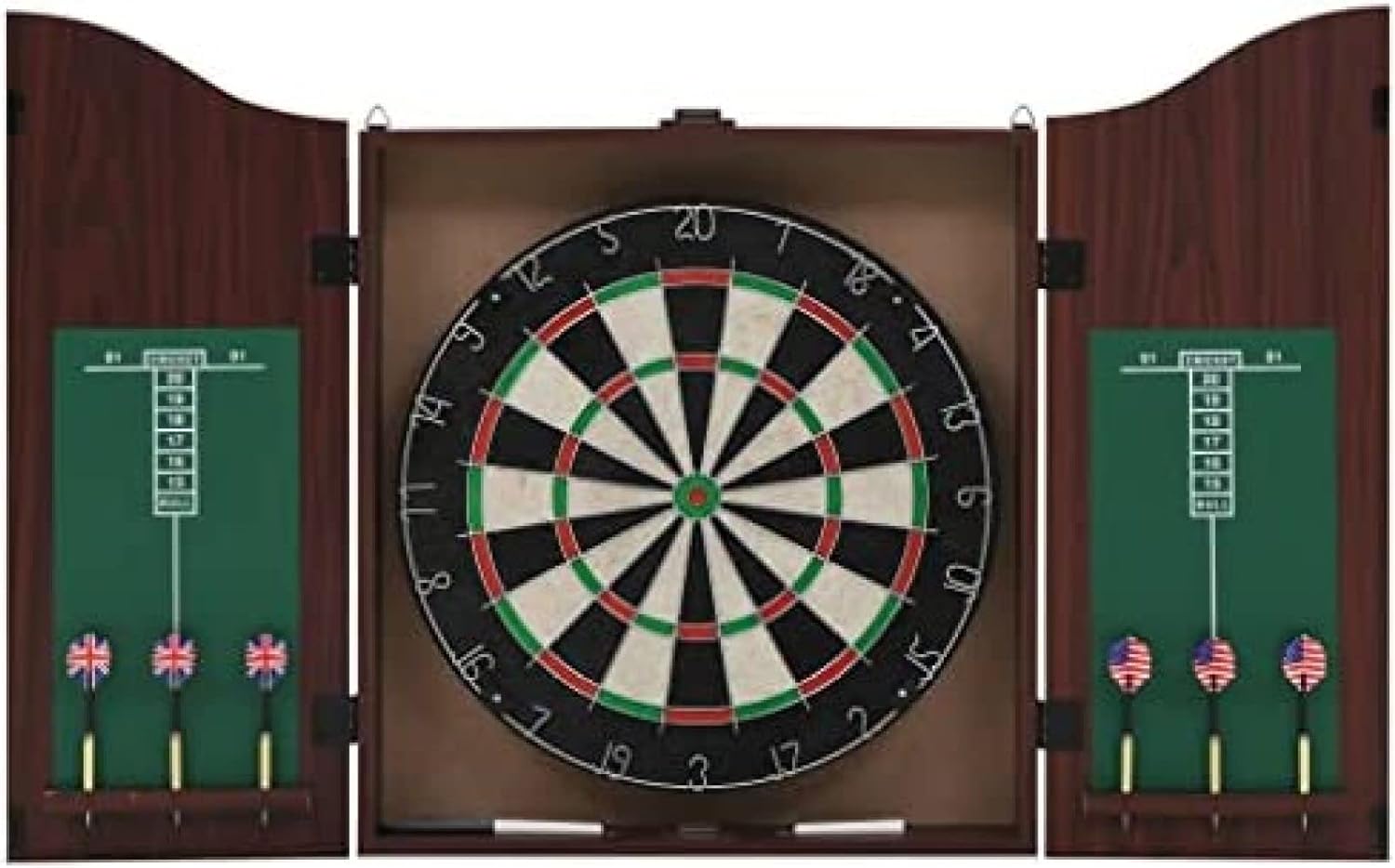 Hehexiqh Professional Dart Set With Sisal Dartboard And Mdf Cabinet