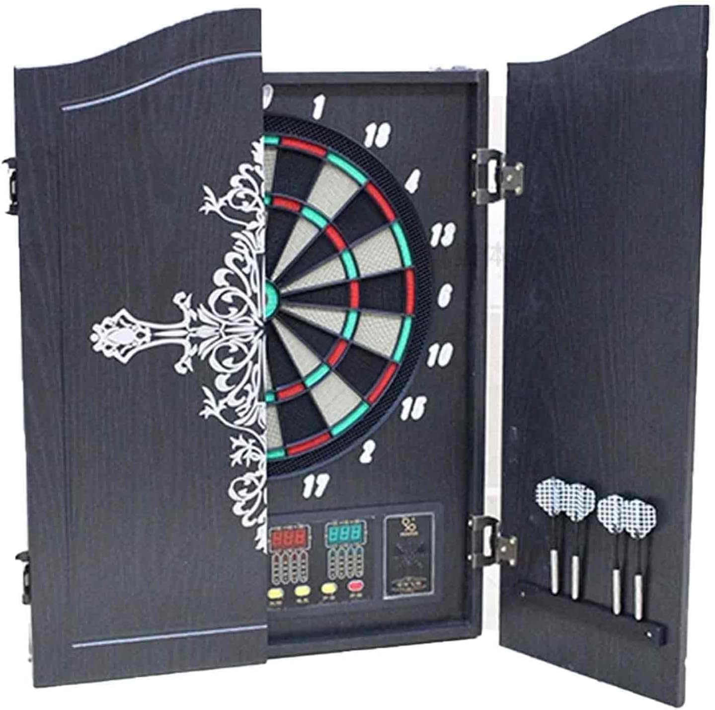 Generic Electronic Dartboard With Cabinet - 18 Inch Auto Scoring Set, Model Km-Cnfr4D