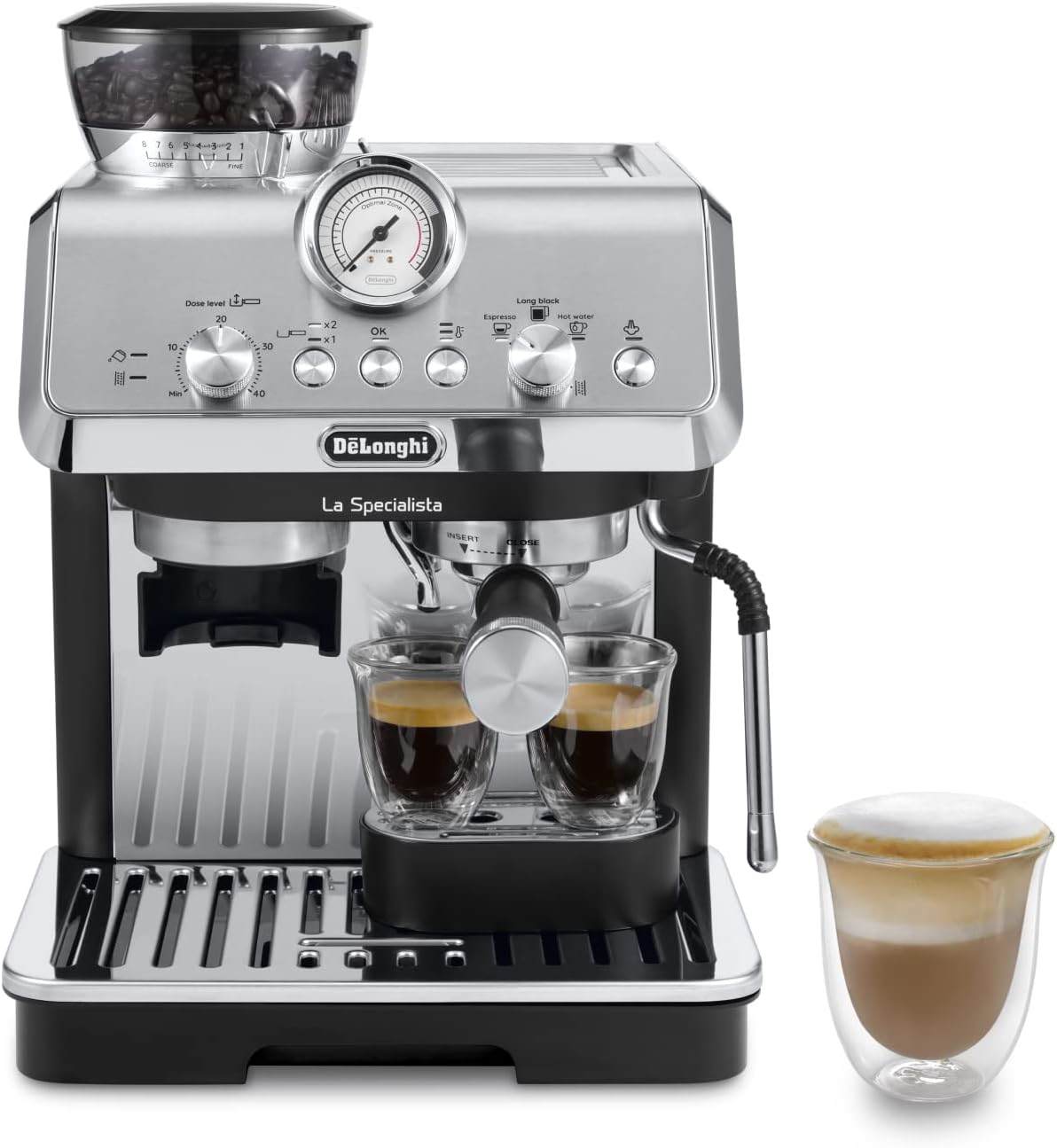 De'longhi La Specialista Ec9155.Mb Metal Barista Pump Espresso Machine With Integrated Grinder And Milk Frother