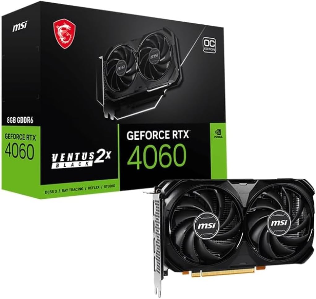 Msi Geforce Rtx 4060 Ventus 2X Black 8G Oc Gaming Graphics Card