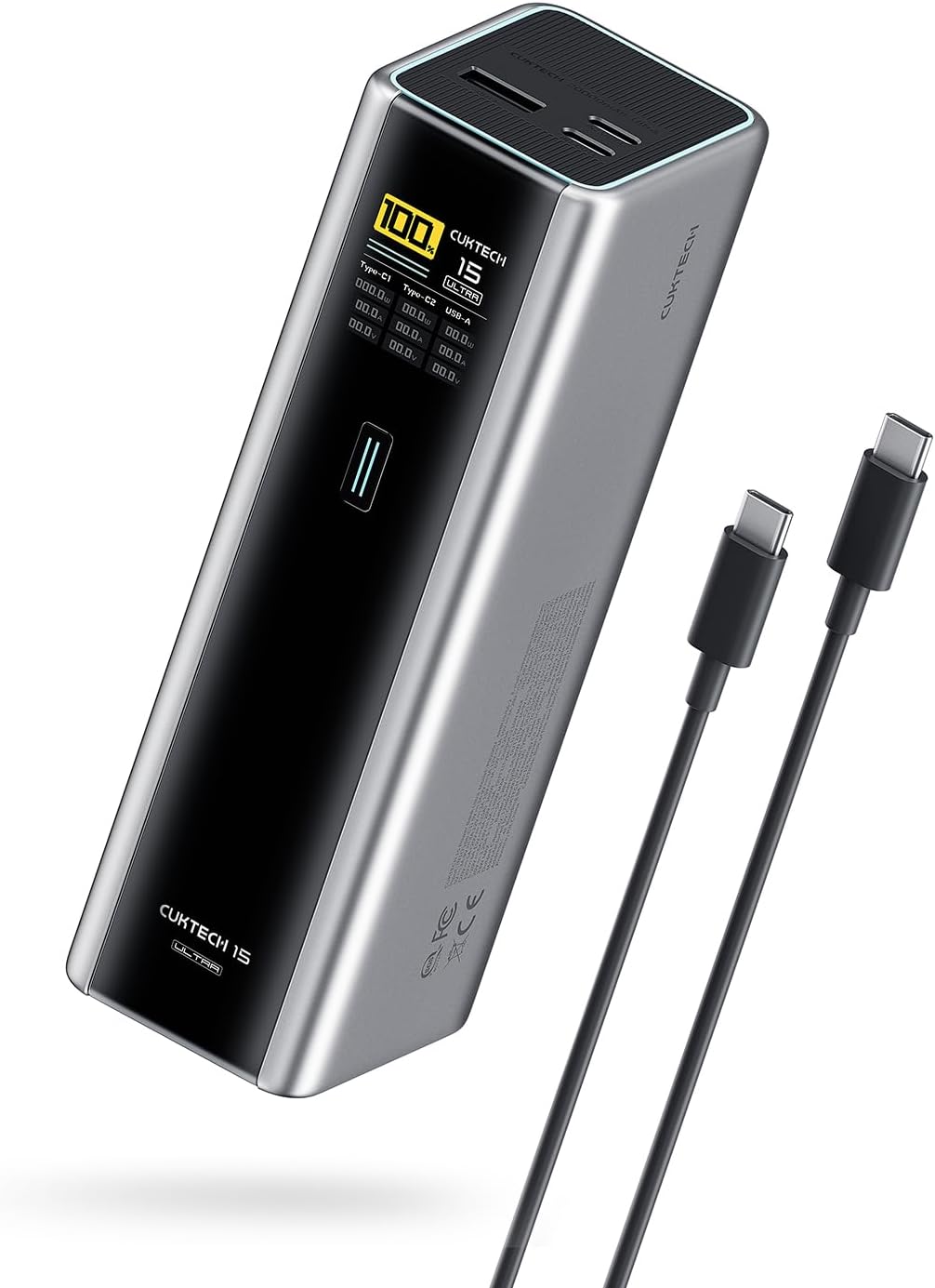 Cuktech 15 Ultra Laptop Power Bank, 20000Mah Portable Charger With 165W Output