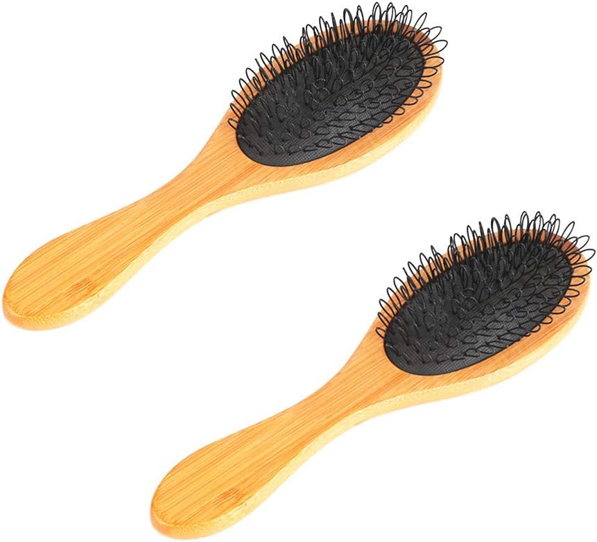 Yegering Loop Wig Brush Wood Hair Brush Set For Detangling & Styling Natural And Synthetic Hair Wigs Extensions And Hair Pieces 2Pcs