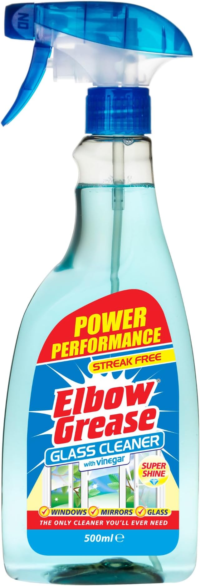 Elbow Grease Glass Cleaner With Vinegar 500Ml - Streak-Free Window & Mirror Cleaning Spray