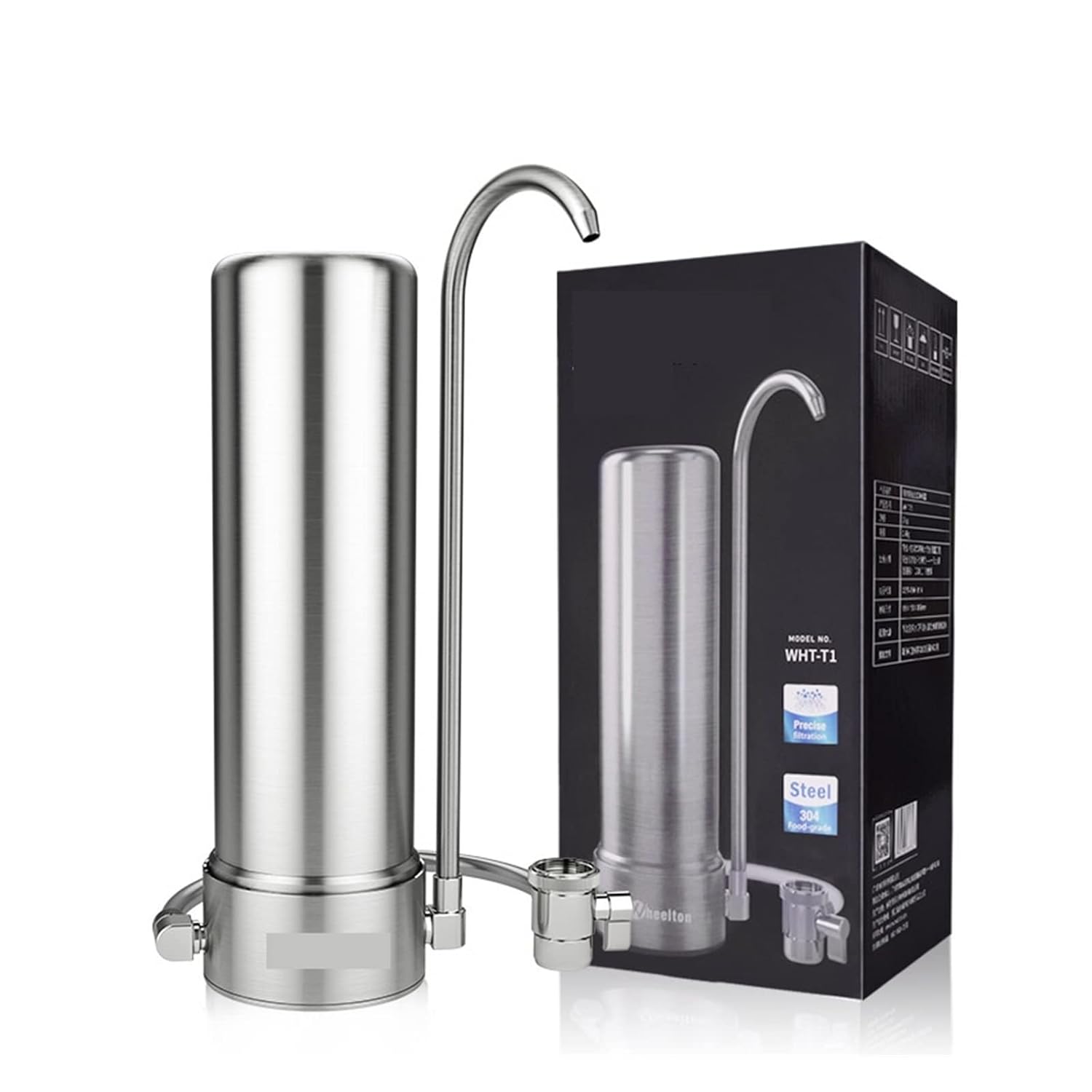 Ngbff Water Filter System Countertop Stainless Steel 304 Ceramic Activated Carbon Filter