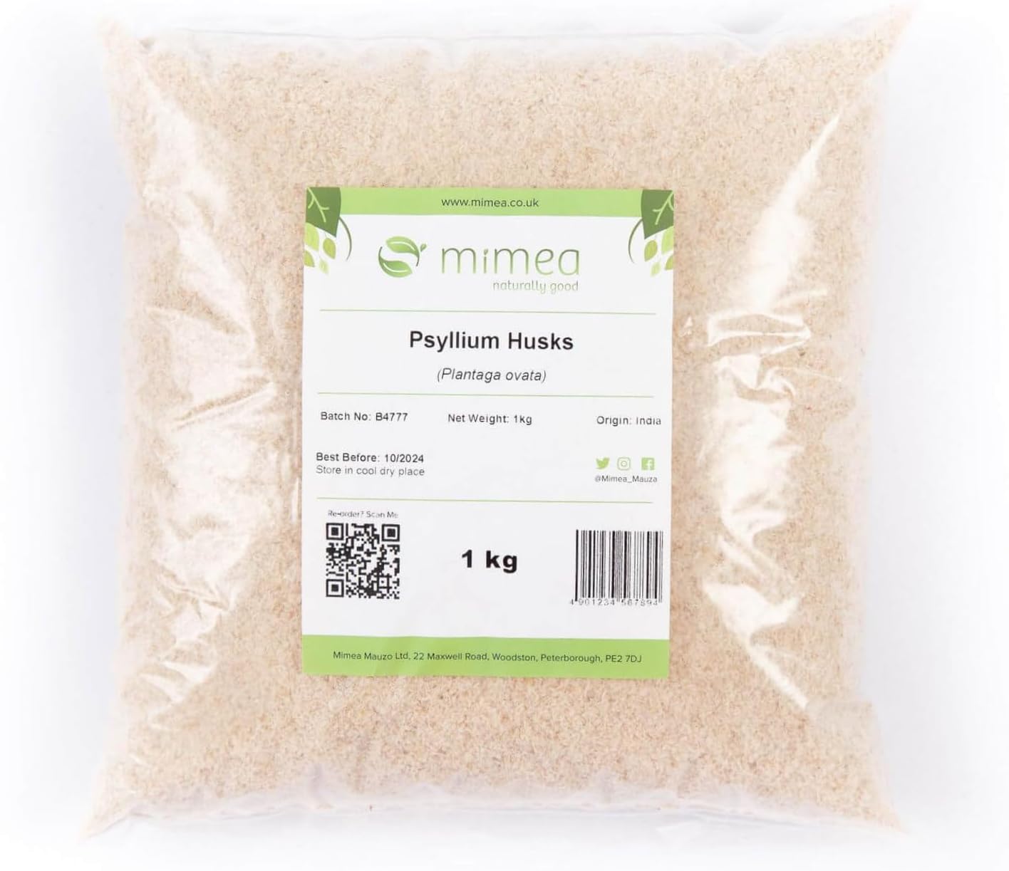 Mimea Psyllium Husks 5Kg - Natural High Fibre Powder For Digestive Health & Weight Loss