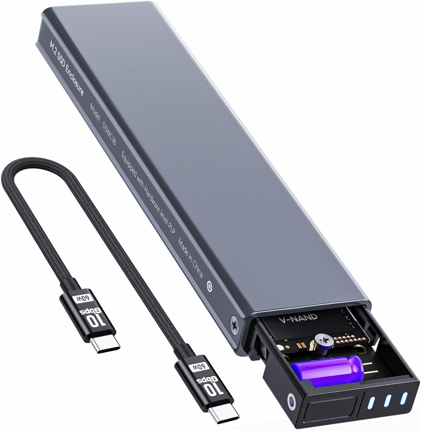 Dockcase Smart M.2 Nvme Ssd Enclosure [Aluminum] - 10Gbps Usb 3.2 External Storage Solution