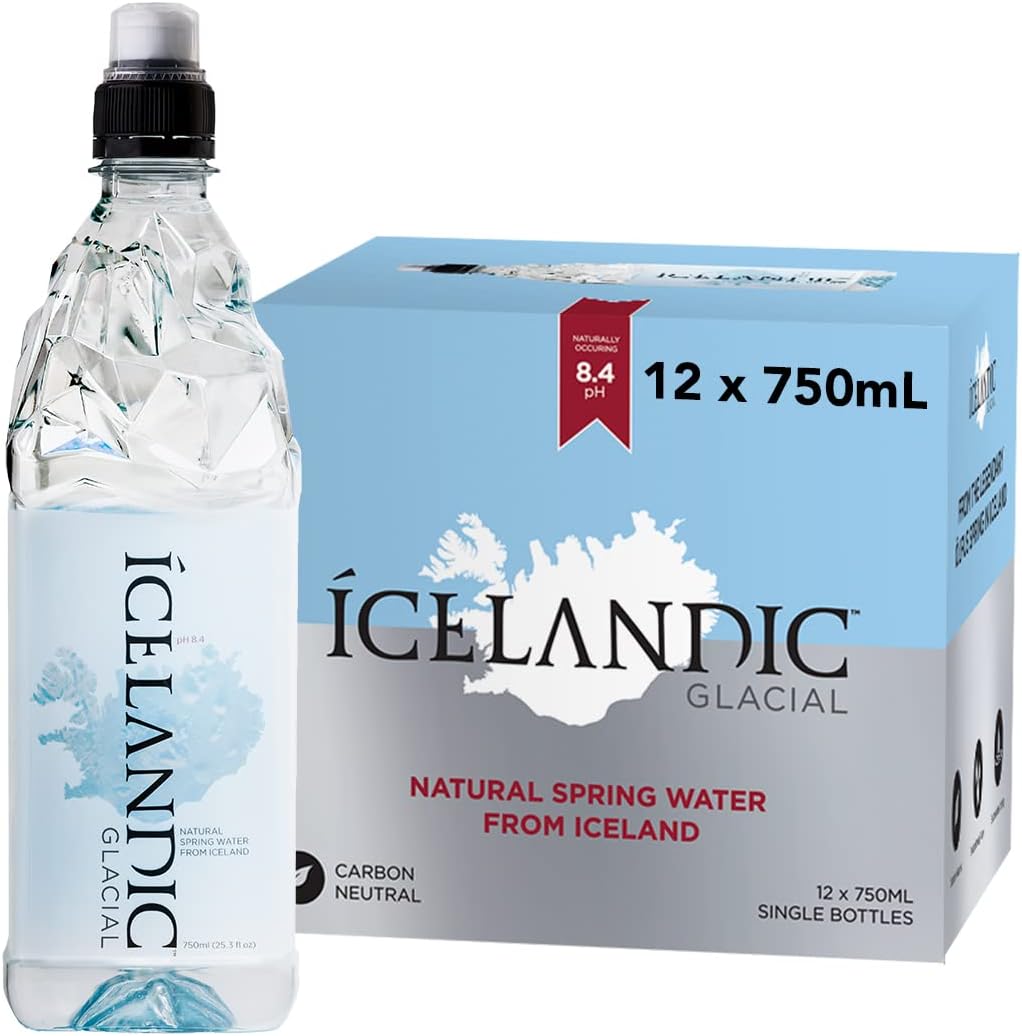 Icelandic Glacial Premium Still Water 750Ml - Alkaline/Low Ph, Recycled Pet Bottles X 12 Per Pack