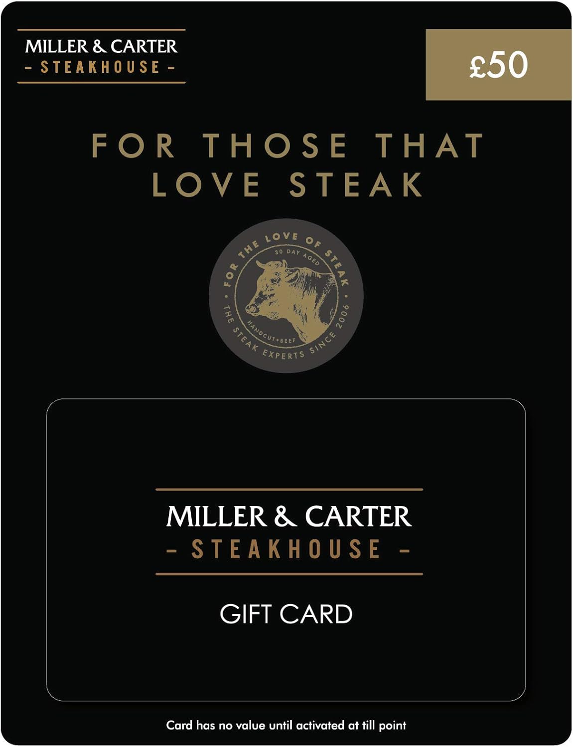 Miller & Carter Gift Card Delivered Via Post