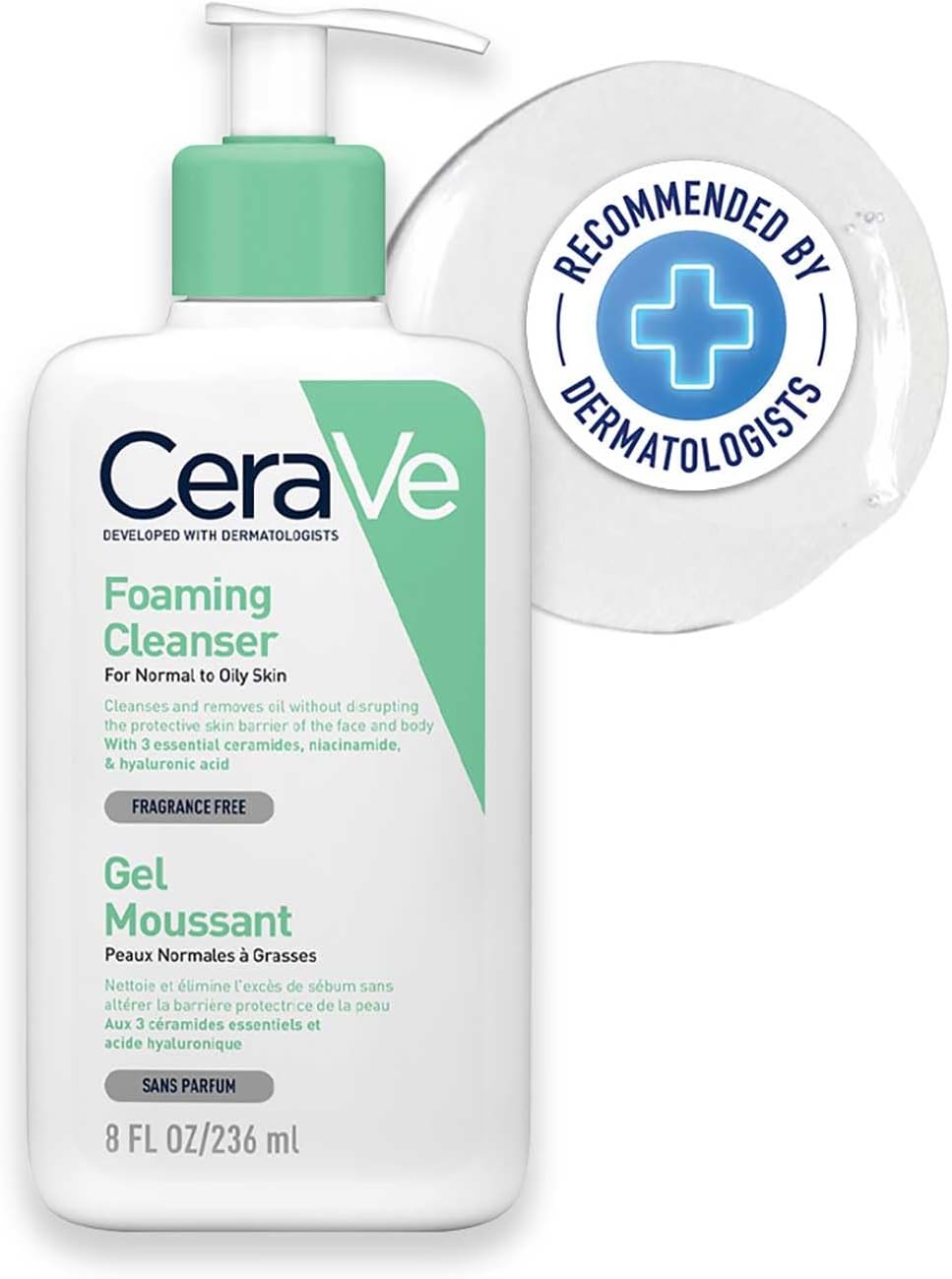 Cerave Foaming Cleanser With Niacinamide And 3 Essential Ceramides For Normal To Oily Skin