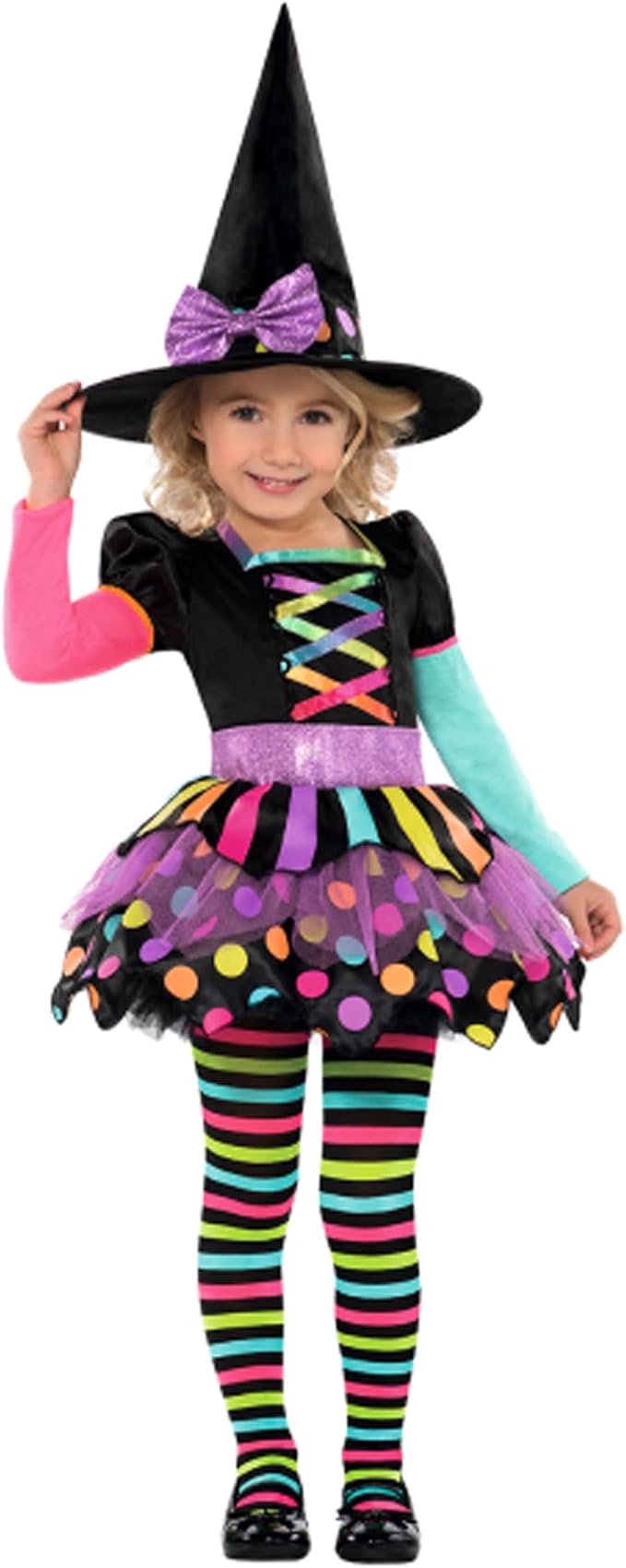 Amscan Miss Matched Witch Girls Halloween Fancy Dress Costume