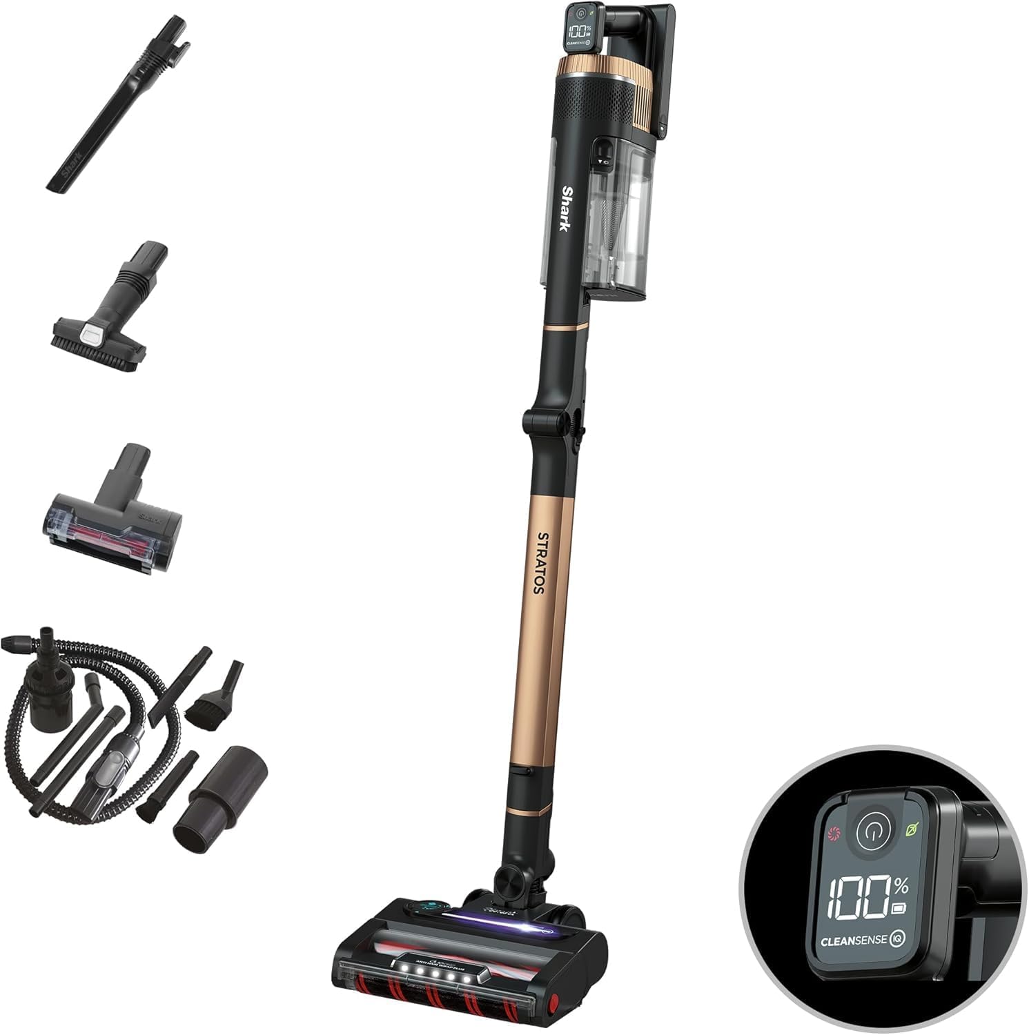 Shark Stratos Cordless Stick Vacuum Cleaner Pet Pro Iz400Uktbk With Anti Hair Wrap Plus & Clean Sense Iq