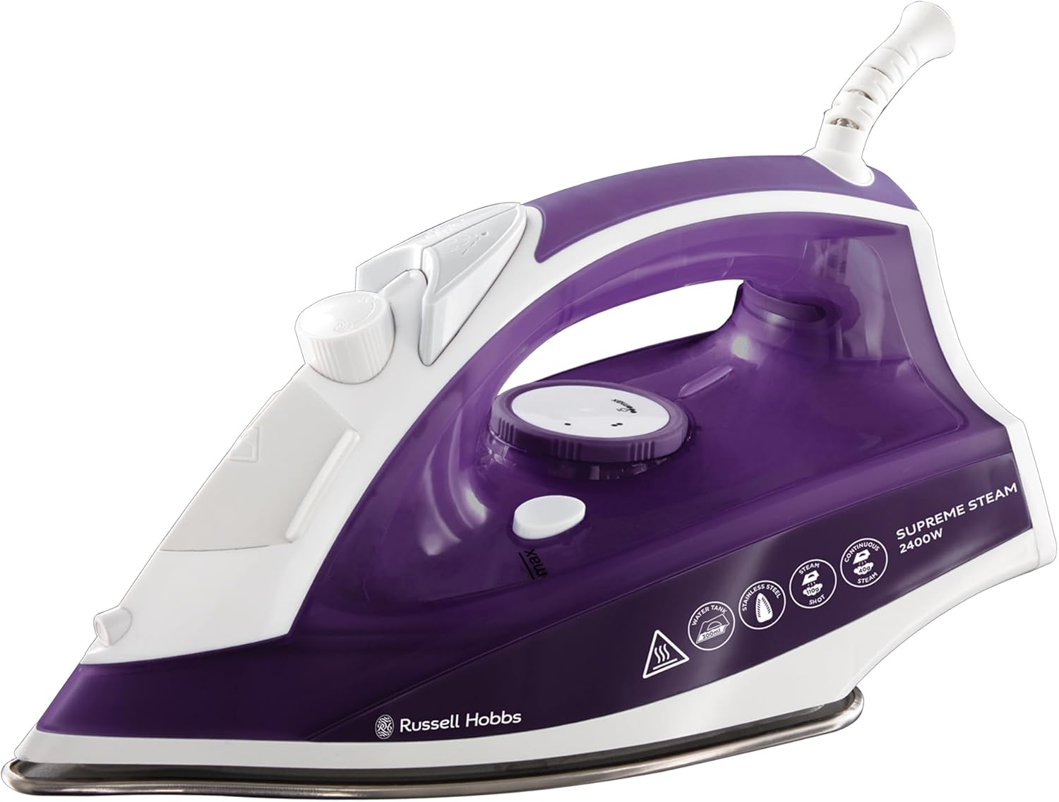 Russell Hobbs Supreme Steam Iron 23060, Powerful Vertical Steam Function With Stainless Steel Soleplate