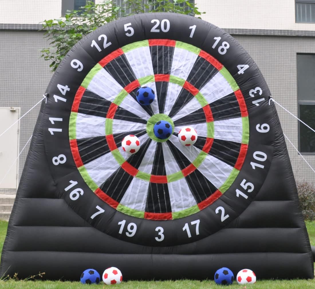 V-Infla Inflatable Soccer Darts Board, 10Ft Tall, Black